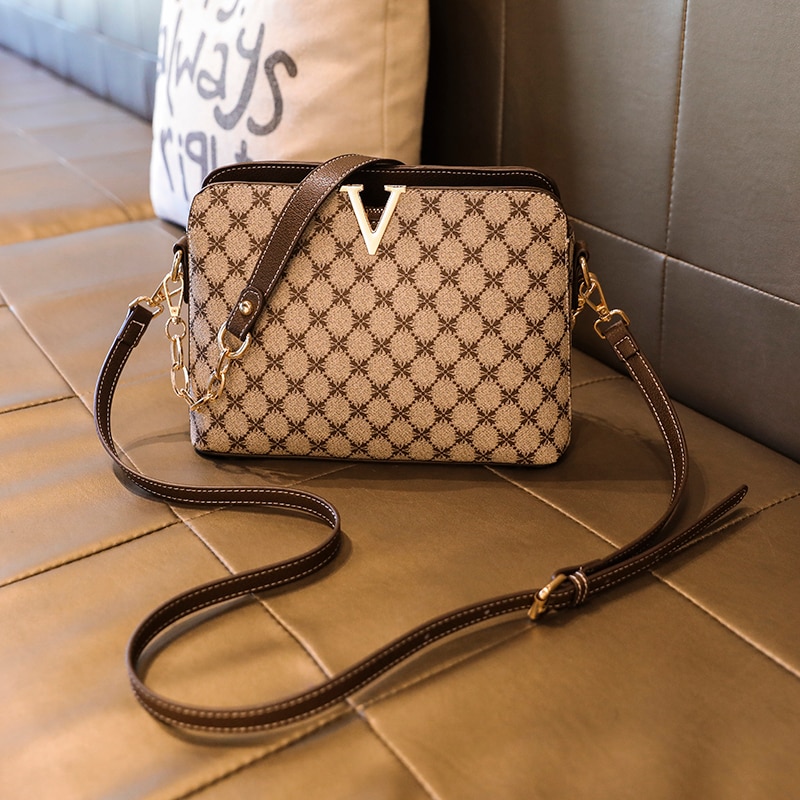 Luxury New Zipper Messenger Bag Plaid Women Shoulder Bag Handbag